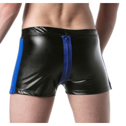 LEADER Short avec Zip Brut Noir-Bleu